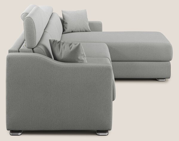 Amber divano letto angolare in tessuto smacchiabile T05 grigio