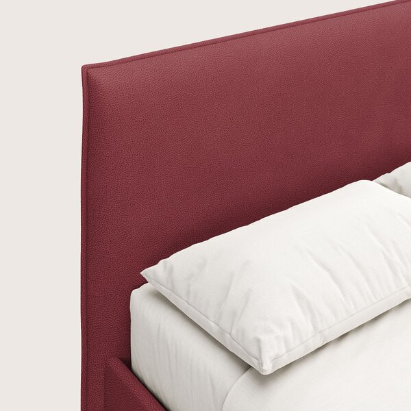 Nina letto contenitore dal design minimal in microfibra effetto pelle