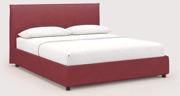Nina letto contenitore dal design minimal in microfibra effetto pelle