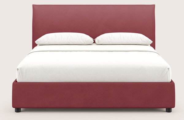 Nina letto contenitore dal design minimal in microfibra effetto pelle