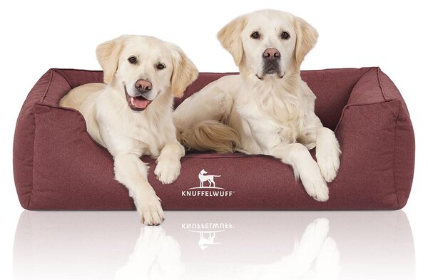 Letto ortopedico per cani Leon in velluto XXL rosso