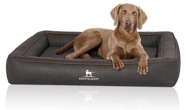 Cuccia ortopedica per cani Knuffelwuff in Pelle finta trapuntata al laser Montego 120 x 100 cm nero