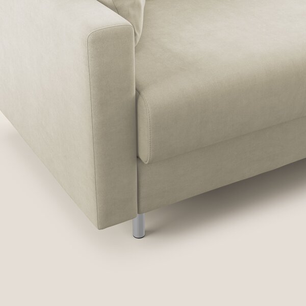 Megan divano letto angolare in microfibra smacchiabile T11 panna