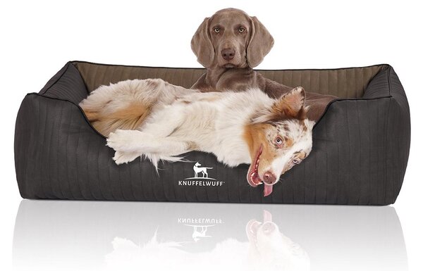 Cuccia per cani Outback in Pelle finta trapuntata al laser XXL nero taupe