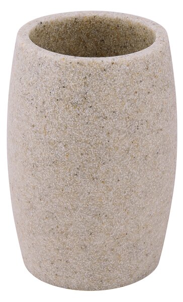 Bicchiere porta spazzolini Sand in poliresina beige