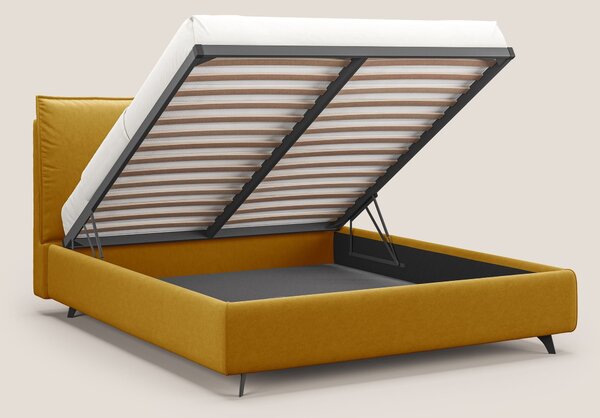 Nives letto imbottito contenitore sfoderabile in microfibra velluto im