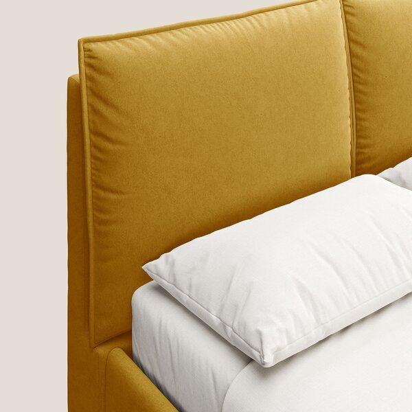 Nives letto imbottito contenitore sfoderabile in microfibra velluto im