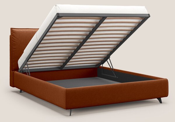 Nives letto imbottito contenitore sfoderabile in microfibra velluto im