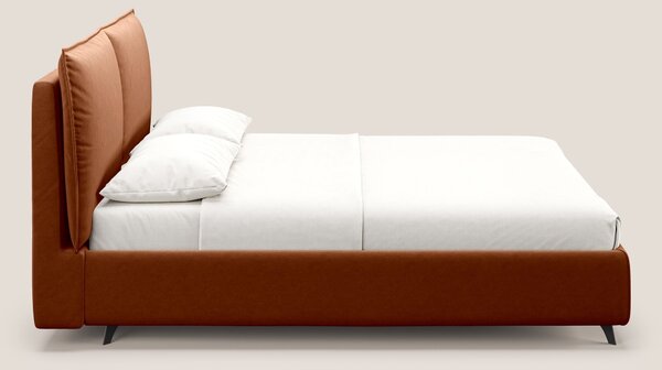 Nives letto imbottito contenitore sfoderabile in microfibra velluto im