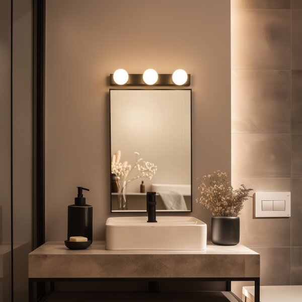 Brilagi - Illuminazione LED per specchio da bagno HOLLYWOOD 3xLED/3W/230V IP44 nero