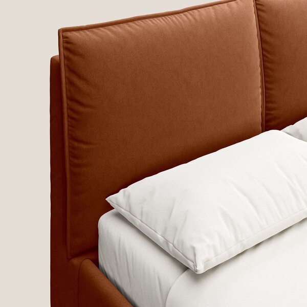 Nives letto imbottito contenitore sfoderabile in microfibra velluto im