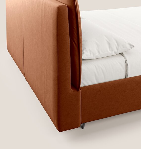 Nives letto imbottito contenitore sfoderabile in microfibra velluto im