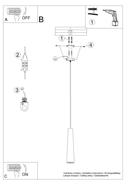 Sollux SL.1347 - Lampadario a sospensione con filo ELECTRA 1xGU10/10W/230V calcestruzzo/grigio