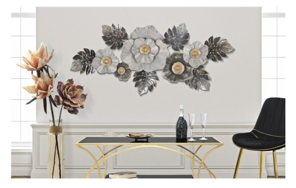 Pannello in metallo dal design che richiama le foglie e la natura POXY -A , in 3D sono il nuovo trend Dimensioni 130x8x h 55,9 cm per decorare le tue pareti
