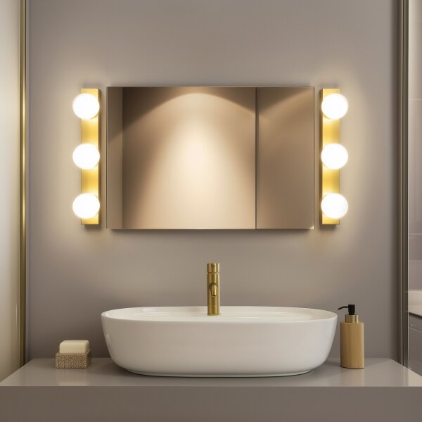 Brilagi - Illuminazione per specchio da bagno HOLLYWOOD 3xLED/3W/230V IP44 dorata
