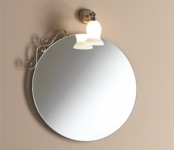 Specchio da bagno Rotondo con decorazione Bronzo LINEA RETRO' Dimensione 61x3x h 64 cm finitura bronzo vintage
