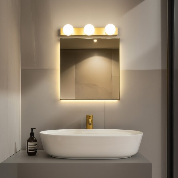 Brilagi - Illuminazione per specchio da bagno HOLLYWOOD 3xLED/3W/230V IP44 dorata