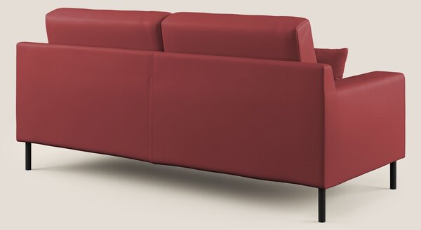 Uranio divano moderno lineare in Ecopelle impermeabile T04 rosso