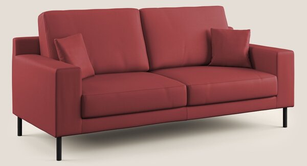 Uranio divano moderno lineare in Ecopelle impermeabile T04 rosso