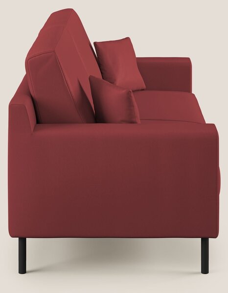Uranio divano moderno lineare in Ecopelle impermeabile T04 rosso