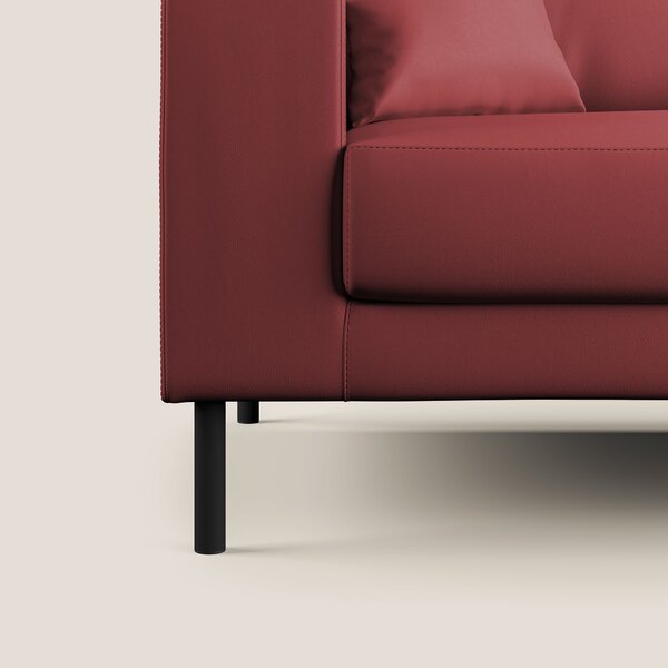 Uranio divano moderno lineare in Ecopelle impermeabile T04 rosso