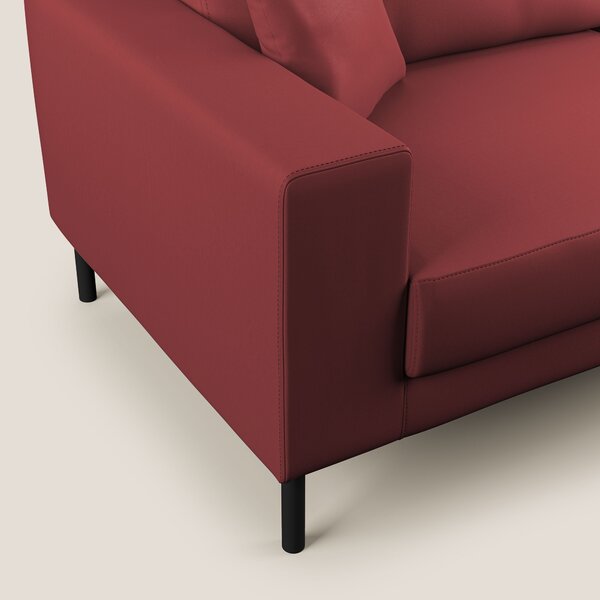 Uranio divano moderno lineare in Ecopelle impermeabile T04 rosso