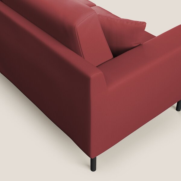 Uranio divano moderno lineare in Ecopelle impermeabile T04 rosso