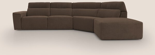 Clark Divano angolare con opzione relax elettrico in tessuto smacchiab