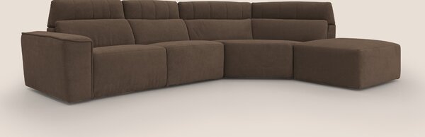 Clark Divano angolare con opzione relax elettrico in tessuto smacchiab