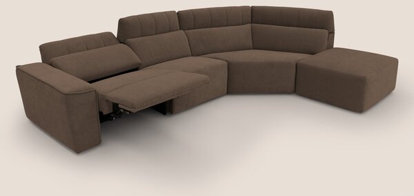 Clark Divano angolare con opzione relax elettrico in tessuto smacchiab