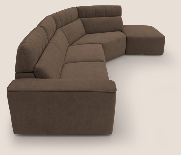 Clark Divano angolare con opzione relax elettrico in tessuto smacchiab