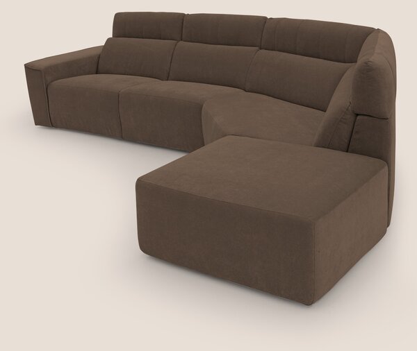 Clark Divano angolare con opzione relax elettrico in tessuto smacchiab