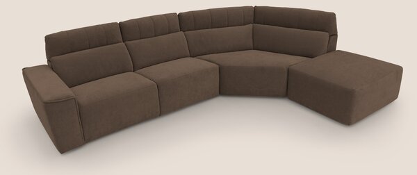 Clark Divano angolare con opzione relax elettrico in tessuto smacchiab