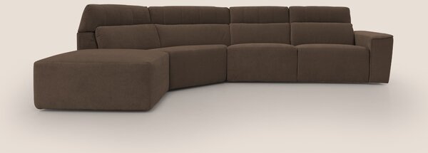 Clark Divano angolare con opzione relax elettrico in tessuto smacchiab
