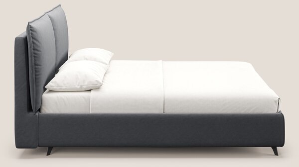 Nives letto imbottito contenitore sfoderabile in microfibra velluto im