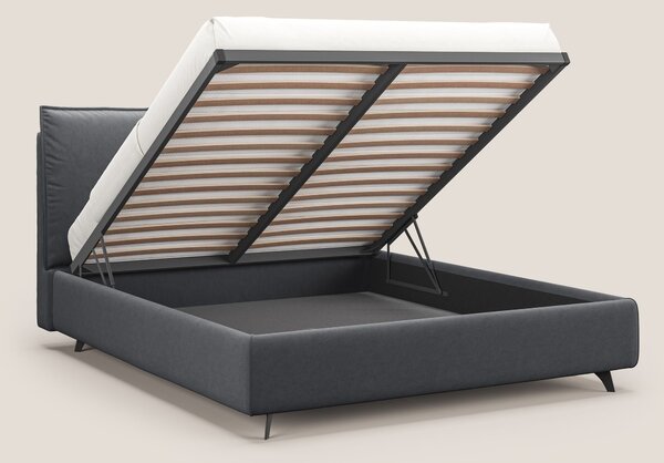 Nives letto imbottito contenitore sfoderabile in microfibra velluto im