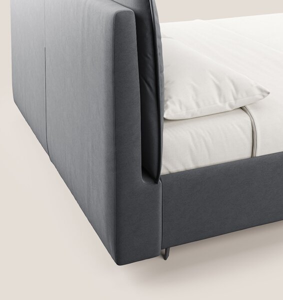 Nives letto imbottito contenitore sfoderabile in microfibra velluto im