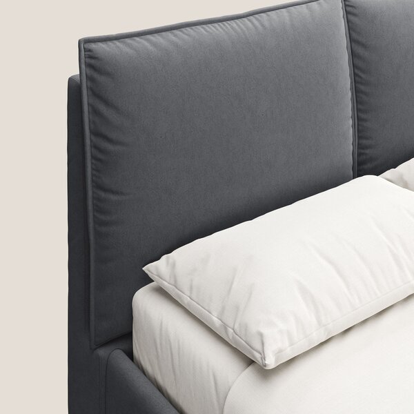 Nives letto imbottito contenitore sfoderabile in microfibra velluto im