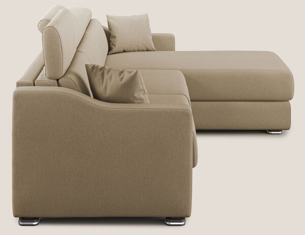 Amber divano letto angolare in tessuto smacchiabile T05 beige