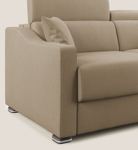 Amber divano letto angolare in tessuto smacchiabile T05 beige