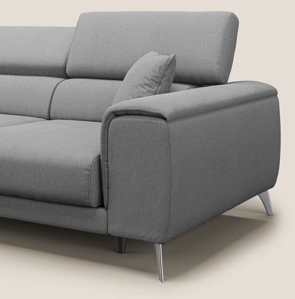 Fusion divano con 3 sedute allungabili in tessuto smacchiabile T05 gri