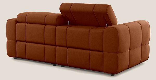 Giotto Divano modulare con opzione relax elettrico in microfibra effet