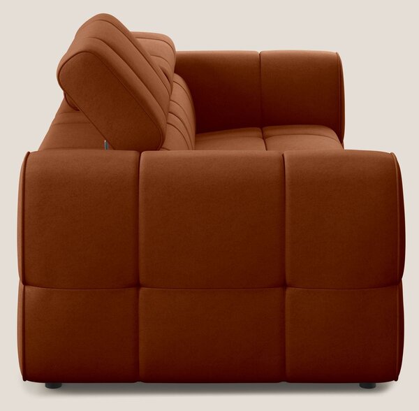 Giotto Divano modulare con opzione relax elettrico in microfibra effet