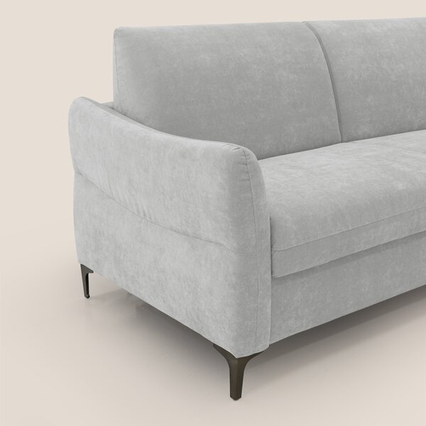 Dalia divano letto con materasso H18 cm e piedi alti in raffinato tess