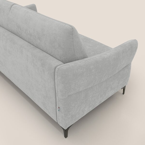 Dalia divano letto con materasso H18 cm e piedi alti in raffinato tess