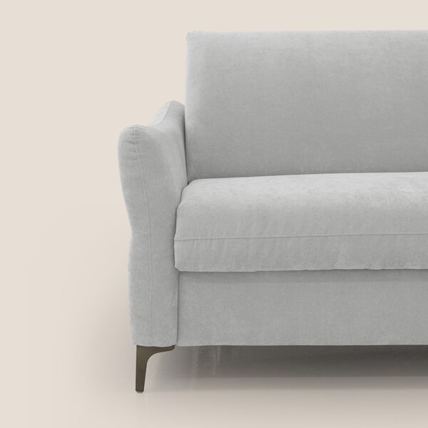 Dalia divano letto con materasso H18 cm e piedi alti in raffinato tess
