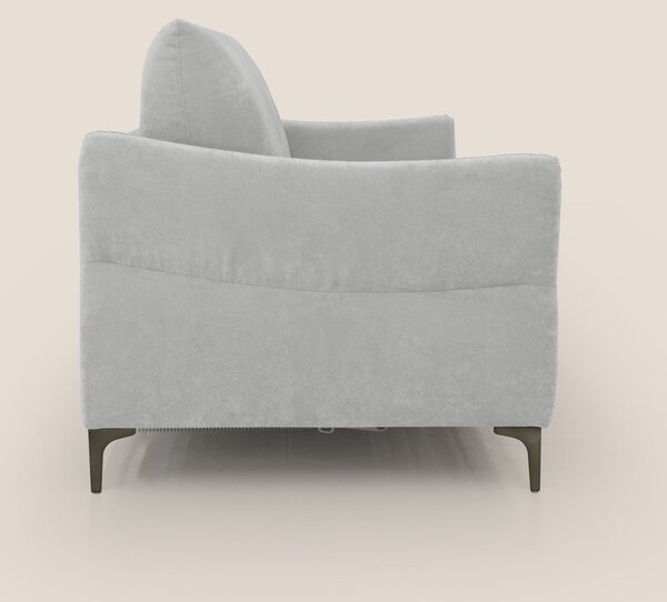 Dalia divano letto con materasso H18 cm e piedi alti in raffinato tess