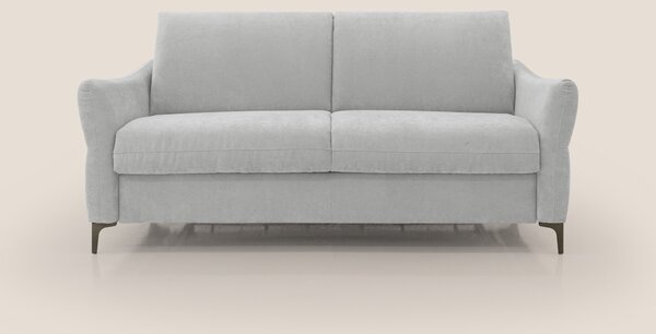 Dalia divano letto con materasso H18 cm e piedi alti in raffinato tess
