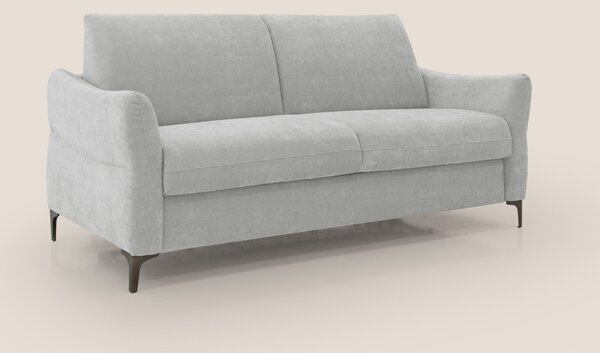 Dalia divano letto con materasso H18 cm e piedi alti in raffinato tess