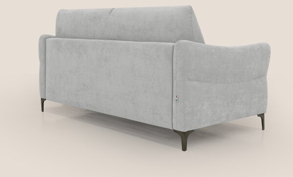 Dalia divano letto con materasso H18 cm e piedi alti in raffinato tess